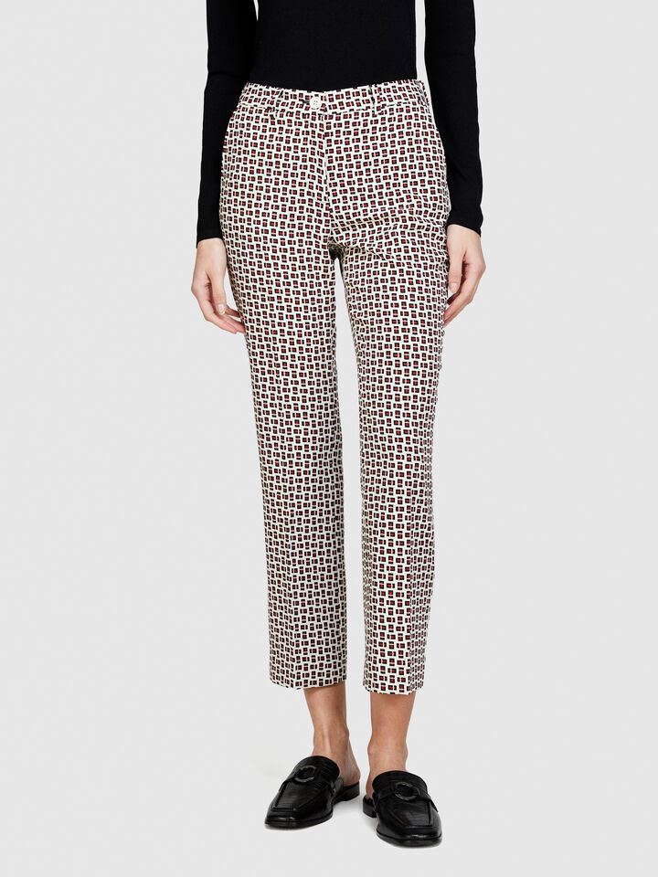 Printed cigarette trousers - women's skinny fit trousers - Multi-color | Sisley image number 4